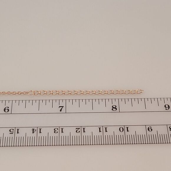 New Rose Gold Stainless Steel Delicate Heart Chain ID Bracelet - Picture 6 of 8